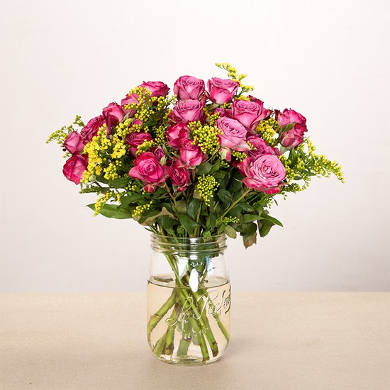 Petit Bouquet Spring Pink Spray Roses & Solidago | Flower Delivery 2