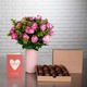 Bouquet roses branchues chocolats Cadeau Fête des Mères | Aquarelle
