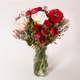 Petit bouquet Saint-Valentin Roses rouges, rose rose et germinis 2