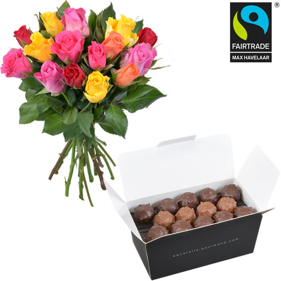 Chocolate rochers and 15 roses