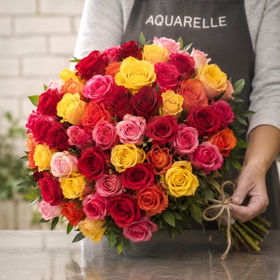 Ramo de rosas de colores
