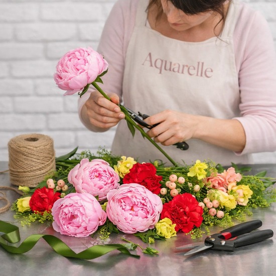 Ramo de peonías rosas 3