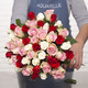 Ramo de rosas fresa y nata