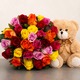 Multi-coloured roses