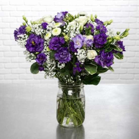 Ramo Perfumado de flores blancas, violetas y azules 2