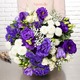 Ramo perfumado con rosas blancas, alhelíes, lisianthus y paniculata