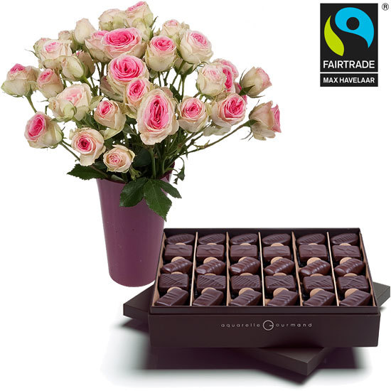 Offrez des chocolats noirs et roses Mimi Eden