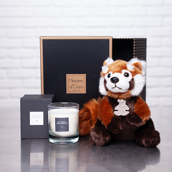 Bougie Tubéreuse et doudou panda roux