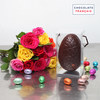 Large dark chocolate crackled Easter egg & roses