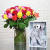 Arlekijn rozen & Panda knuffel