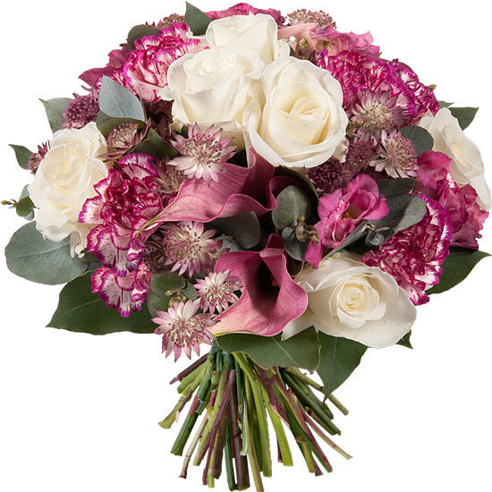 Romantic Bouquet in white and parma violet