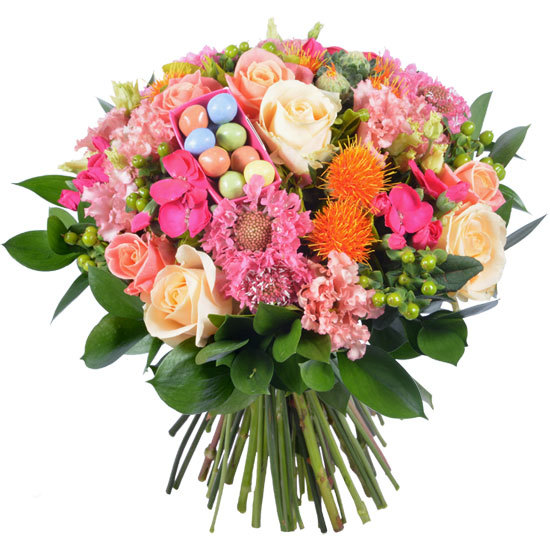 Happy Easter Bouquet with mini chocolate eggs