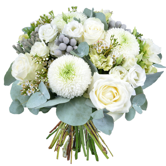 Same day delivery available with the White Christmas Bouquet