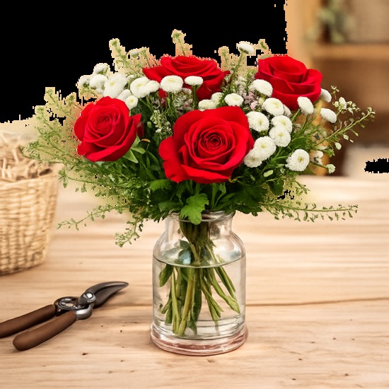 Send the Red Roses Detail for Home Delivery in Spain