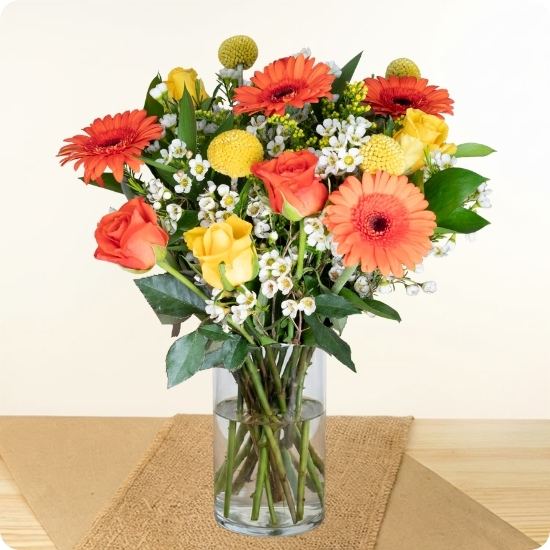 Bouquet de fleurs Dona avec du gerbera et de la rose