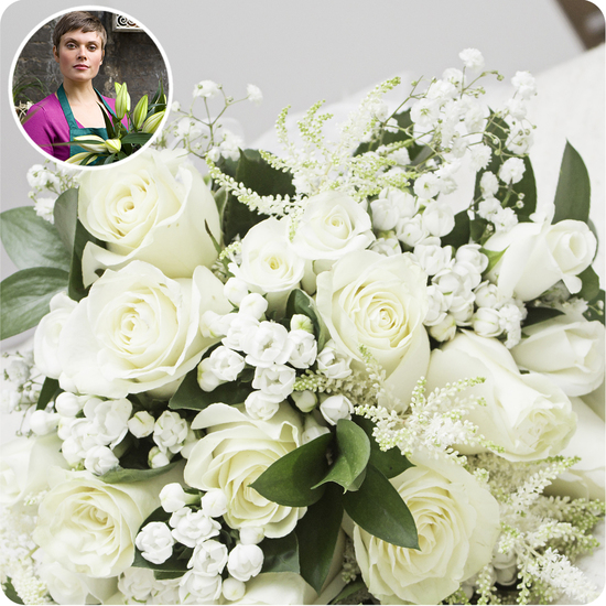 Bouquet bianco condoglianze del fiorista